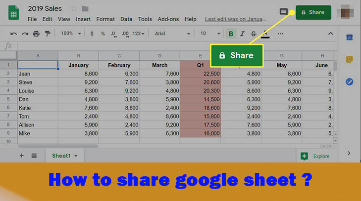 How to share google sheet For Teamwork ?