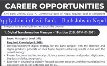 Bank jobs in nepal apply jobs in civil bank