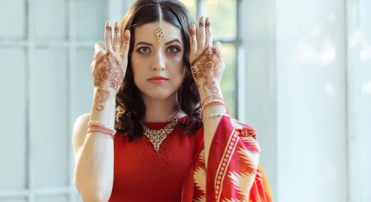 indian bride with makeup