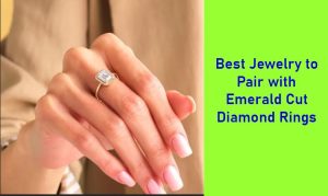 emerald cut ring earring set
