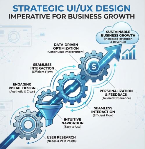 Designing Delight: The Strategic Imperative of UI/UX 2 strategic ui ux design imperative business growth diagram