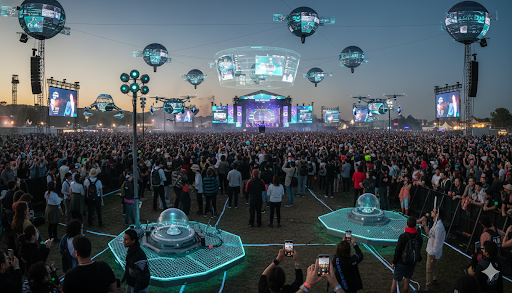 On-Ground Event Technology for High-Density Crowds